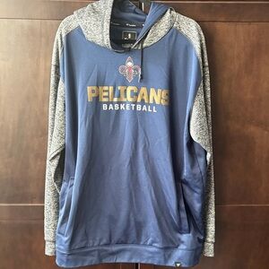 Fanatics Pelicans Blue and Gray Hoodie. Kangaroo pockets. Soft Material